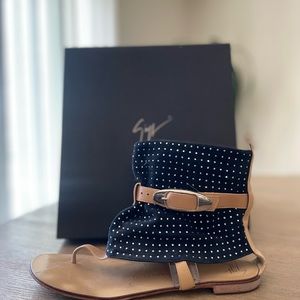Black Studded Sandal With Box